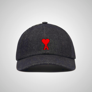 Ami Paris Ami De Coeur Embroidered Cap Dark Grey | ami_SE349