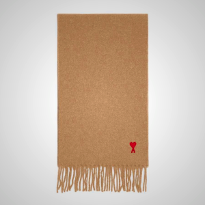 Ami Paris Classic Ami De Cœur Scarf Khaki | ami_SE163