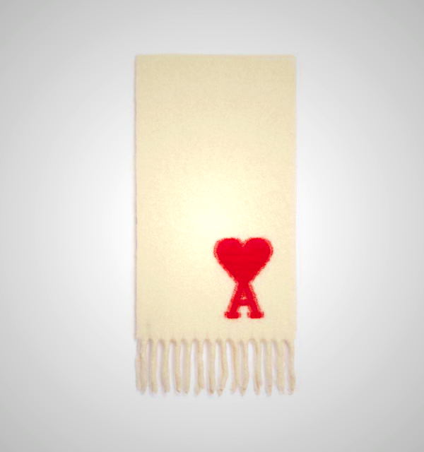 Ami Paris Oversized Ami De Coeur Scarf Beige | ami_SE208