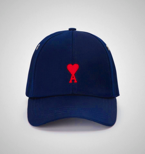 Ami Paris Red Ami de Coeur Embroidery Cap | ami_SE444